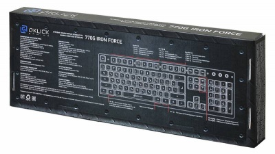 Клавиатура Oklick 770G IRON FORCE серый/черный USB Multimedia Gamer LED