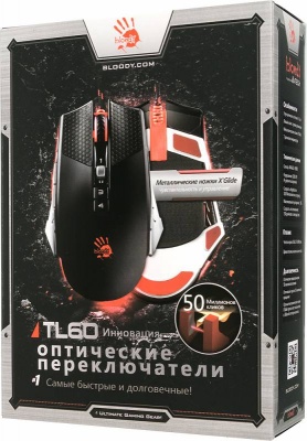 Мышь A4 Bloody TL60 Terminator черный/серый лазерная (8200dpi) USB2.0 игровая (9but)