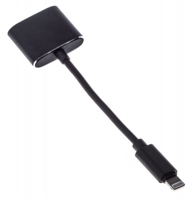 Переходник Buro Lightning (m) Jack 3.5mm (f) USB Type-C (f) черный