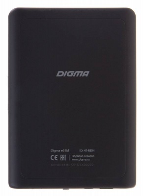 Электронная книга Digma E61M 6" E-Ink Carta 800x600 600MHz/4Gb/microSDHC черный