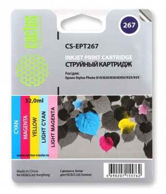 Картридж струйный Cactus CS-EPT267 многоцветный (6.4мл) для Epson Stylus Photo 810