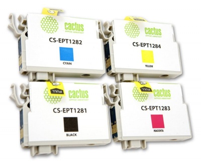 Картридж струйный Cactus CS-EPT1285 черный/голубой/пурпурный/желтый набор карт. для Epson Stylus SX125/SX425W/SX420W/S22/Office BX305F/BX305FW