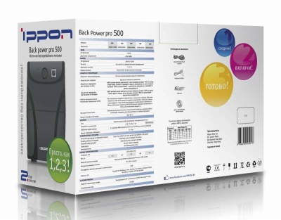 Источник бесперебойного питания Ippon Back Power Pro 600 New 360Вт 600ВА черный