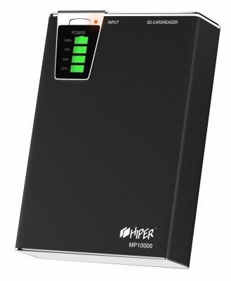 Мобильный аккумулятор Hiper MP10000 Li-Ion 10000mAh 2.1A+1A черный 2xUSB