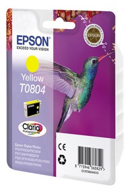 Картридж струйный Epson T0804 C13T08044011 желтый (7.4мл) для Epson P50/PX660