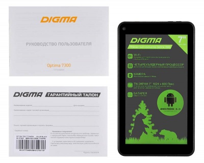 Планшет Digma Optima 7300 RK3126 (1.3) 4C/RAM512Mb/ROM8Gb 7" TN 1024x600/Android 6.0/черный/0.3Mpix/WiFi/Touch/microSD 32Gb/minUSB