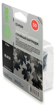 Картридж струйный Cactus CS-PG50 черный (18мл) для Canon Pixma MP150/MP160/MP170/MP180/MP450/MP460/iP2200/MX300/MX310/JX200/JX210/JX210p/JX500/JX510/JX510P