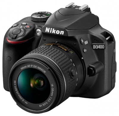 Зеркальный Фотоаппарат Nikon D3400 черный 24.2Mpix 18-55mm f/3.5-5.6 VR AF-P 2.9" 1080p Full HD SDXC Li-ion (с объективом)
