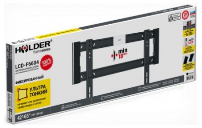 Кронштейн для телевизора Holder LCD-F6604 черный 42"-65" макс.45кг настенный фиксированный