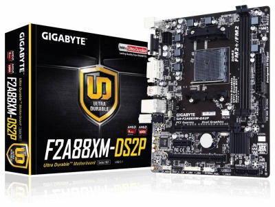 Материнская плата Gigabyte GA-F2A88XM-DS2P Soc-FM2+ AMD A88X 2xDDR3 mATX AC`97 8ch(7.1) GbLAN RAID+VGA+DVI