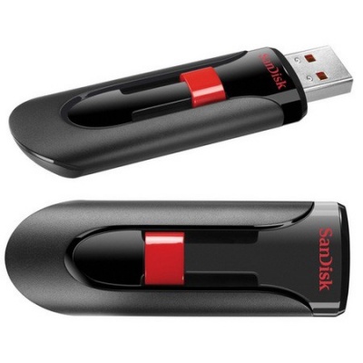 Флеш Диск Sandisk 64Gb Cruzer Glide SDCZ60-064G-B35 USB2.0 черный/красный