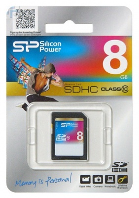 Флеш карта SDHC 8Gb Class10 Silicon Power SP008GBSDH010V10 w/o adapter