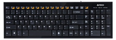 Клавиатура A4 KX-100 черный USB slim Multimedia