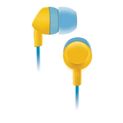 Наушники вкладыши BBK EP-1420S 1.2м голубой/желтый проводные (в ушной раковине)
