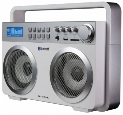Аудиомагнитола Supra BTS-900 белый/серебристый 10Вт/MP3/FM(dig)/USB/BT/SD