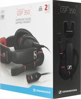 Наушники с микрофоном Sennheiser GSP 350 черный/красный накладные оголовье (507081)