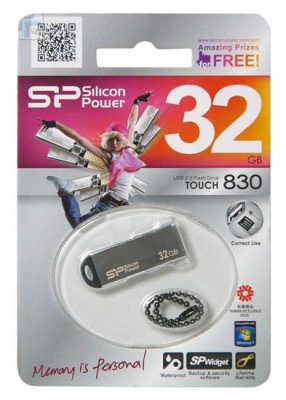 Флеш Диск Silicon Power 32Gb Touch 830 SP032GBUF2830V1S USB2.0 серебристый