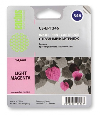 Картридж струйный Cactus CS-EPT346 светло-пурпурный (14.6мл) для Epson Stylus Photo 2100