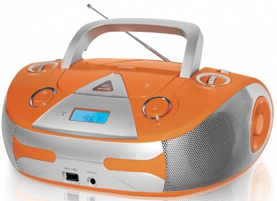 Аудиомагнитола BBK BX325U оранжевый/серебристый 5Вт/CD/CDRW/MP3/FM(an)/USB