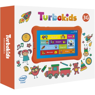 Планшет Turbo TurboKids 3G C3230/RAM1Gb/ROM8/7"/3G/WiFi/BT/2Mpix/0.3Mpix/GPS/Android 5.1/белый/оранжевый