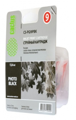 Картридж струйный Cactus CS-PGI9PBK фото черный (13.4мл) для Canon Pixma PRO9000 MarkII/PRO9500