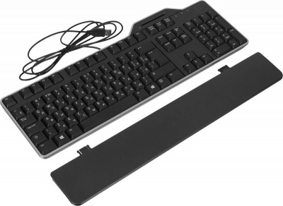 Клавиатура Dell KB-813 with SmartCardReader черный USB для ноутбука (подставка для запястий)