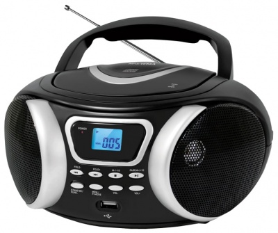 Аудиомагнитола BBK BX170BT черный/серебристый 4Вт/CD/CDRW/MP3/FM(dig)/USB/BT