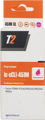 Картридж струйный T2 IC-CCLI-451M XL CLI-451M пурпурный для Canon iP7240/MG5440/MG6340