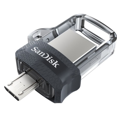 Флеш Диск Sandisk 64Gb Ultra Dual SDDD3-064G-G46 USB3.0 черный