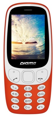 Мобильный телефон Digma N331 2G Linx 32Mb красный моноблок 2Sim 2.44" 240x320 0.08Mpix GSM900/1800 FM microSD max16Gb