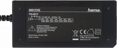 Блок питания Hama NB Uni8 12102 70W 15V-24V 8-connectors от бытовой электросети