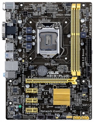 Материнская плата Asus H81M-PLUS Soc-1150 Intel H81 2xDDR3 mATX AC`97 8ch(7.1) GbLAN+VGA+DVI+HDMI