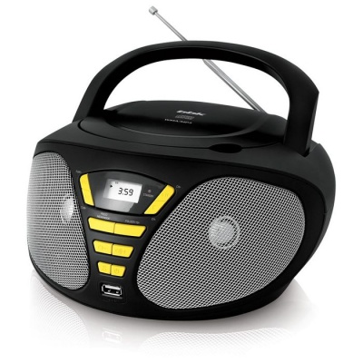 Аудиомагнитола BBK BX180U черный/желтый 4Вт/CD/CDRW/MP3/FM(dig)/USB