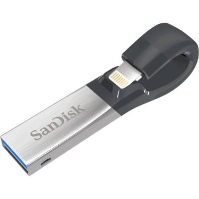 Флеш Диск Sandisk 64Gb iXpand SDIX30N-064G-GN6NN USB3.0 серебристый