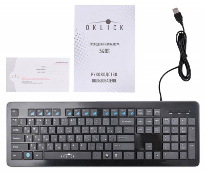Клавиатура Oklick 540S черный USB Multimedia