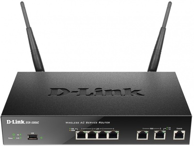 Сетевой экран D-Link DSR-500AC AC1200 10/100/1000BASE-TX черный